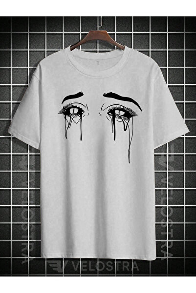 Velostra Ochi care plâng unisex cu imprimeu supradimensionat tricou