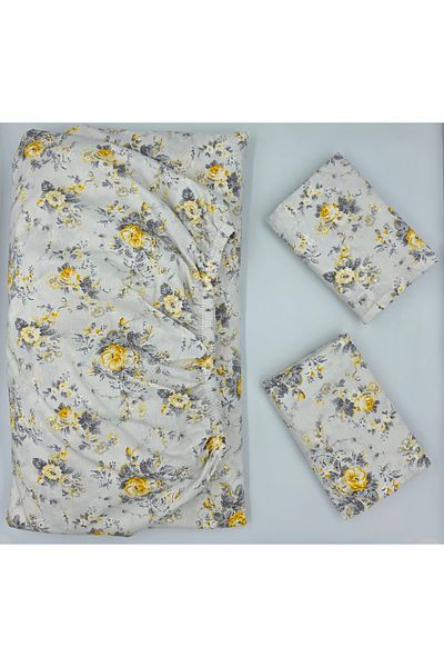 pınarhome collectıon 100% COTTON FABRIC RUBBERED SHEET+PILLOW CASE CORNER DEEP 28-30 CM SOFT FABRIC NEW SEASON