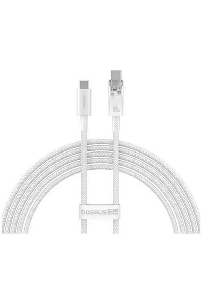 Baseus Cablu de alimentare Baseus Explorer Series, USB-C la USB-C, 100W, 1m, Alb