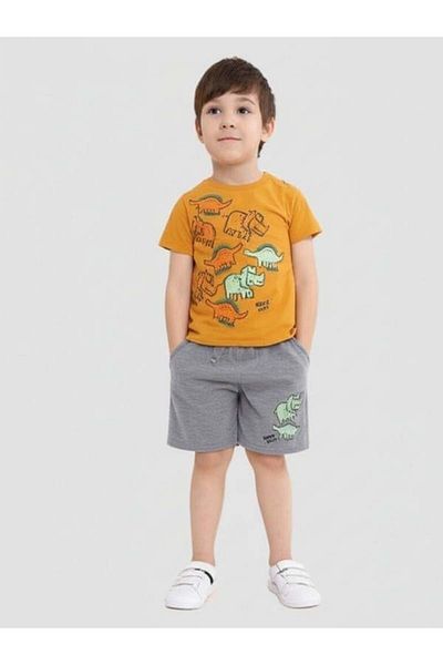 Zekids Baby Boy Animal Printed Shorts Set