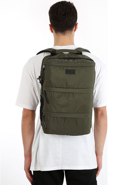 KAFF Khaki Waterproof Fabric Multi-Eye Sports Daily Backpack -1012