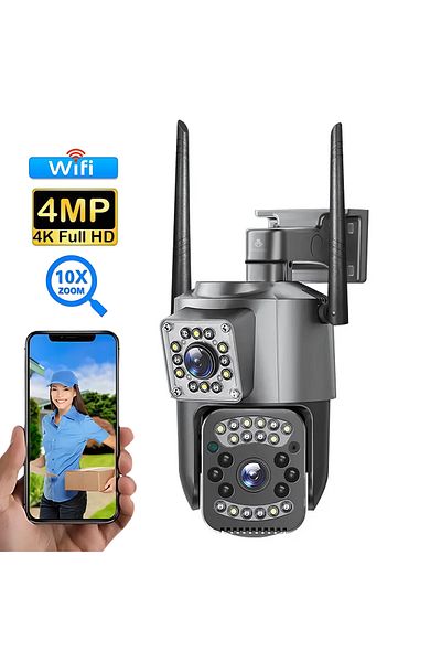 Spionescu 4MP surveillance camera, PTZ, two-way communication, wide angle, color night vision, CMOS sensor