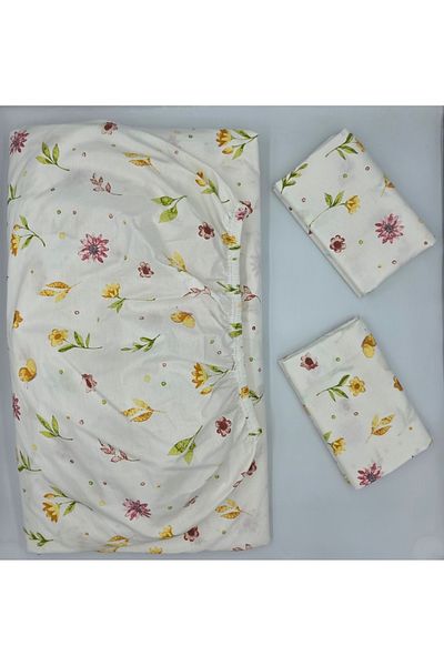 pınarhome collectıon 100% COTTON FABRIC RUBBERED SHEET+PILLOW CASE CORNER DEEP 28-30 CM SOFT FABRIC NEW SEASON