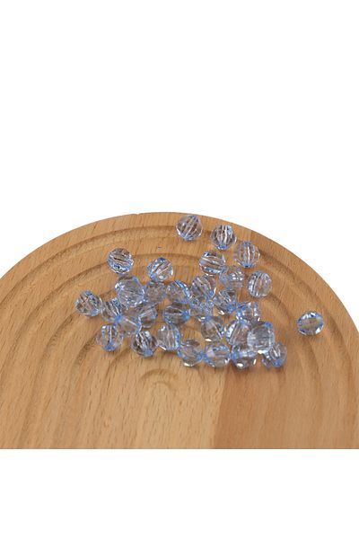 Prestij Boncuk Acrylic Beads Round 10 mm Blue Color World Model Acrylic Bag and Jewelry Beads 500 Grams