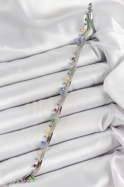 BESKAR 316L Steel Silver Color Mixed Color Crystal Stone Women's Bracelet