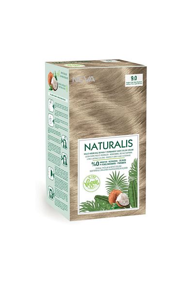 Neva Vopsea de păr vegană fără amoniac, Blond Foarte Deschis 9.0, Naturalis, Neva, 150 ml