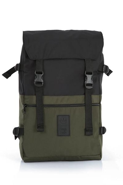 KAFF Khaki Waterproof Fabric Hiking Daily Outdoor Backpack with Laptop Compartment -1013