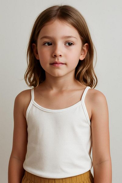 LUESS Girl's 100% Cotton 4-Piece Undershirt (3-4 Years 8-9 Years)