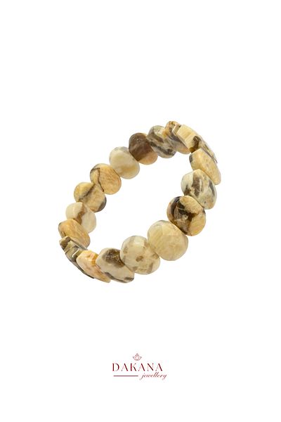 DAKANA JEWELLERY Certified Faceted Cut Feldspar Natural Stone Bracelet
