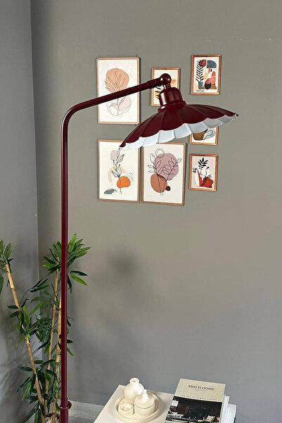 Bamyum Vişne Çürüğü Lambader Düz Gövde Hareketli Başlık Metal Oturma Odası Çalışma Odası Zemin Lambası