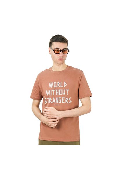 Giordano Men's World Without Strangers Print Tee - Slim Fit, Crew Neck, Cotton