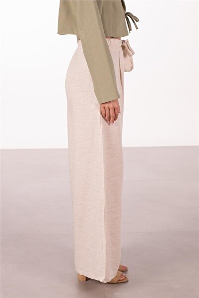 BARRELS AND OIL Tie-Up Linen Loose Trousers - Natural