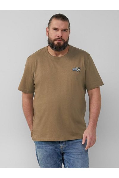 s.Oliver Big Sizes Men's Big Size T-shirt With Ford Logo Print, Crew Neck