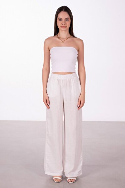 BARRELS AND OIL Muslin Loose Trousers - White