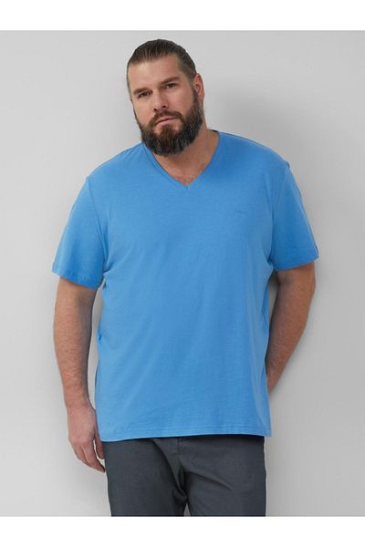 s.Oliver Tricou bărbătesc cu decolteu în V, mărimi mari, croială regulată
