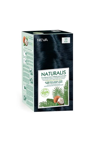 Neva Vegan ammonia-free hair dye, Blue Black 1.1, Naturalis, Neva, 150 ml