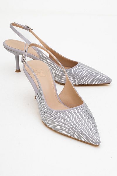 LuviShoes NOVS Silver Stone Pantofi de seară cu toc subțire pentru femei