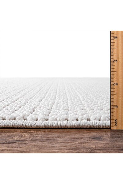 SARAZ HALI S256 Beyaz Bukle Halı – Saraz Buklem Koleksiyonu Salon Halısı, Mutfak Halısı, Antre Hol Halısı