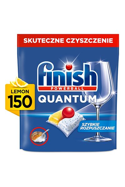 Finish Quantum All In 1 Lemon 150pcs Dishwasher Capsules.
