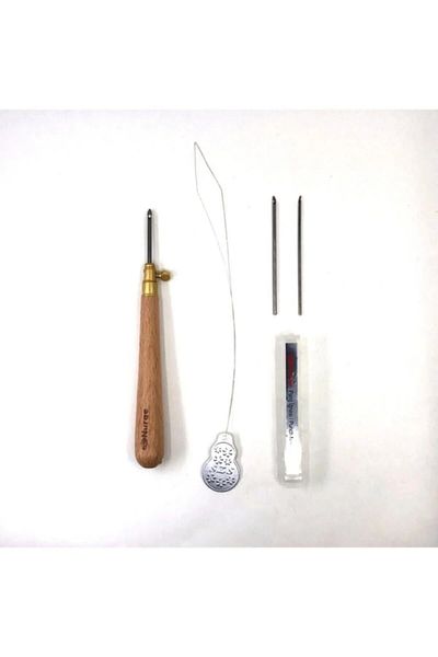 HOBİ Punch Needle Etamine Pulley Processing Needlework Wooden Punch Needle Set Cloth Weaving Kit