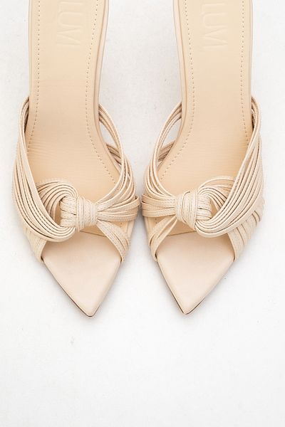 LuviShoes Audrey Beige Skin Women's High Heel Slippers