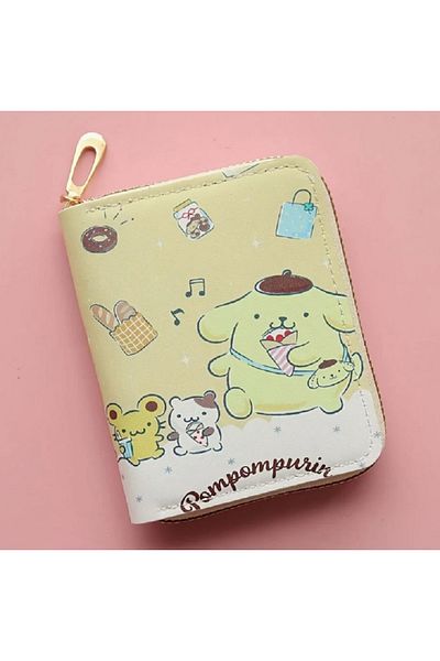 Kaptan Mavi Kuromi, Cinnamoroll, Mymelody, Pompompurin, Pochacco Character Patterned Children's Wallet