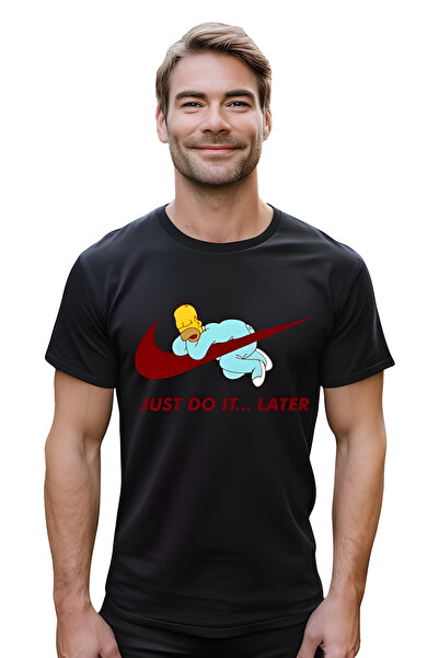 OEM Tricou pentru barbati casual cu imprimeu haios Do It Later Simspon din bu...