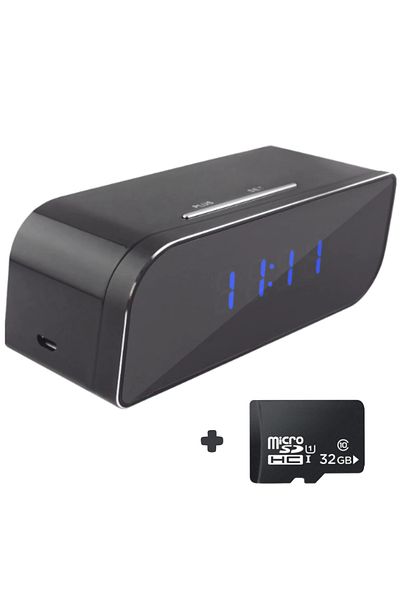 REVOSE REVOSE™ Mini Spy Camera, WI-FI, IP, Hidden in Alarm Clock, Microphone, 32GB Micro SD Card Included