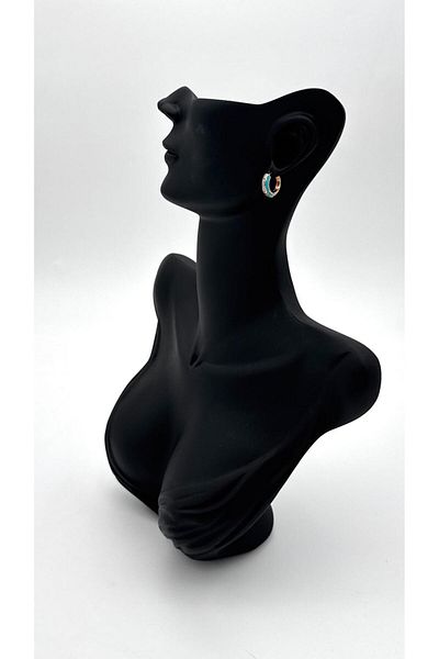 ELİOSA Blue Detail Gold (Xupıng) Tarnish-Free Steel Earrings
