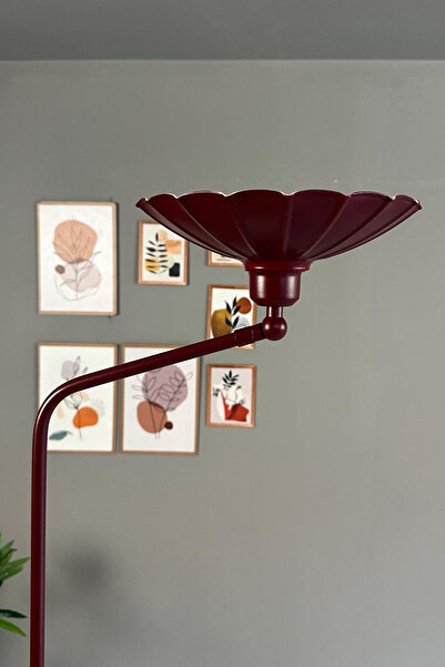 Bamyum Vişne Çürüğü Lambader Düz Gövde Hareketli Başlık Metal Oturma Odası Çalışma Odası Zemin Lambası