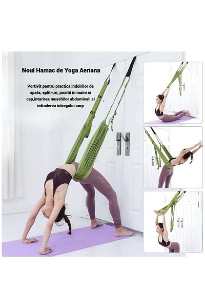 OEM Hamac pentru yoga aerian, curea de stretching, echipament de stretching cu ancoră pentru ușă, aparat de antrenament pentru flexibilitate