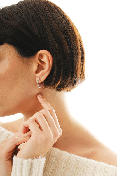 jingle bells Dorika 925 Ayar Gümüş Küpe Rodyum