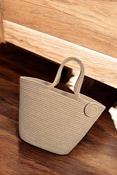 mom girl atelier Women's Light Brown Short Handle Handbag