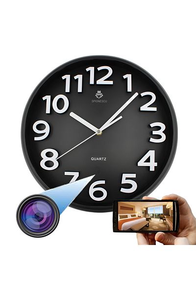 Spionescu Spy camera in wall clock, C8, Full HD, Wi-Fi, motion detection, 24/7 recording, 90° wide angle