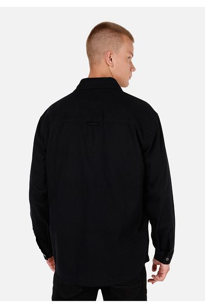 Colin's Comfort Fit Shirt Neck Plain Men's Black Long Sleeve Shirt