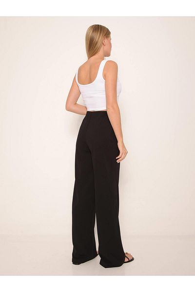 Coral Iron Tracked High Waist Trousers Black