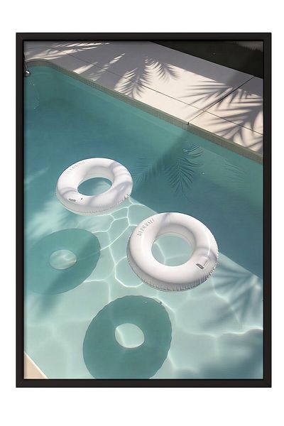 Postifull Black Framed Poster, Sea Ring, Photo, Blue Color Poster, 2025 Summer Selection, No:109656