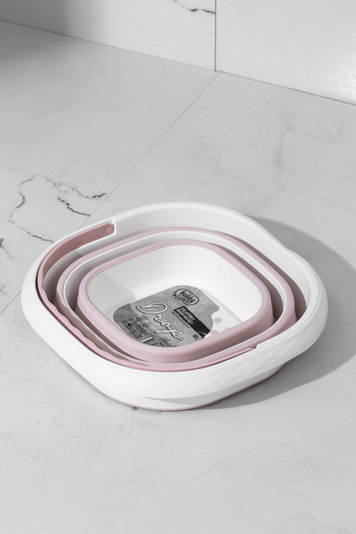 Porsima 1175-1 Damla Katlanabilir Silikon Su Kovası 28x30cm Banyo Balkon Temizlik Kovası 10 Lt. - Pudra