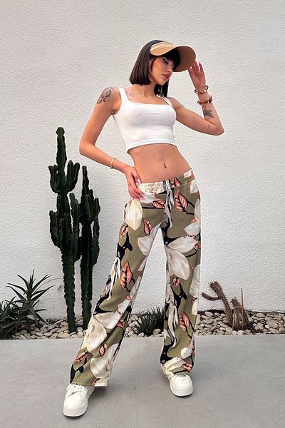 New Now PANTALON PALAZZO CU MODEL DE FOI CU ELASTIC LA TALE