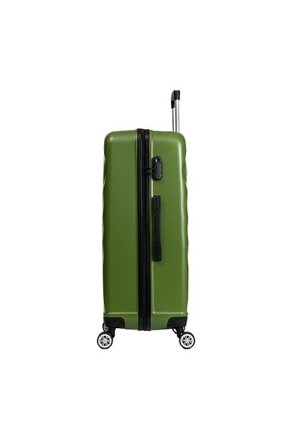 aventor Troler mare Av104, 76x49x29 cm, bagaj de cală, 100% ABS, 4 roți duble pivotante la 360°, verde
