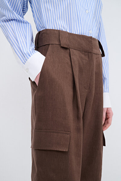 adL Kargo Cepli Keten Pantolon