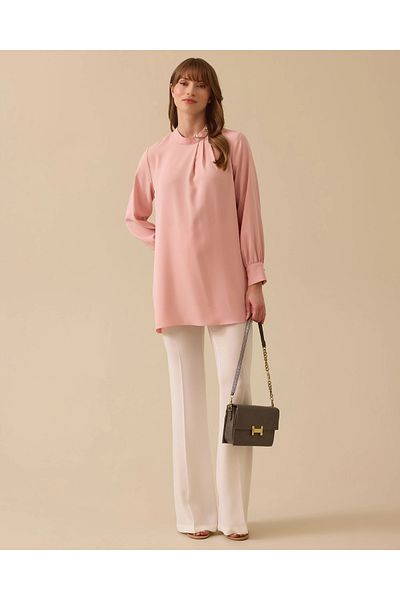 SCL Judge Collar Pleated Pearl Detailed Tunic