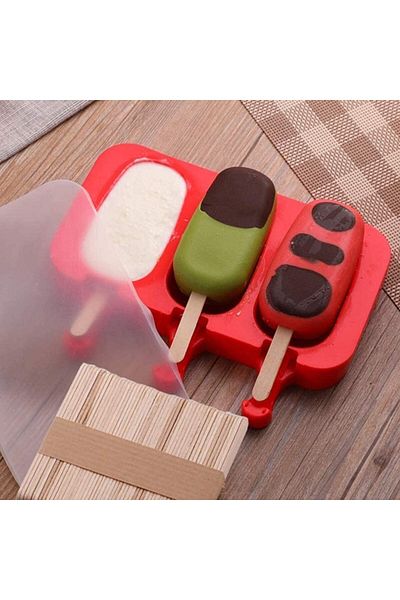 Mi-ÇA HOME 3-Piece Magnum Ice Cream Making Mold with 50 Stick Gifts Bpa Free