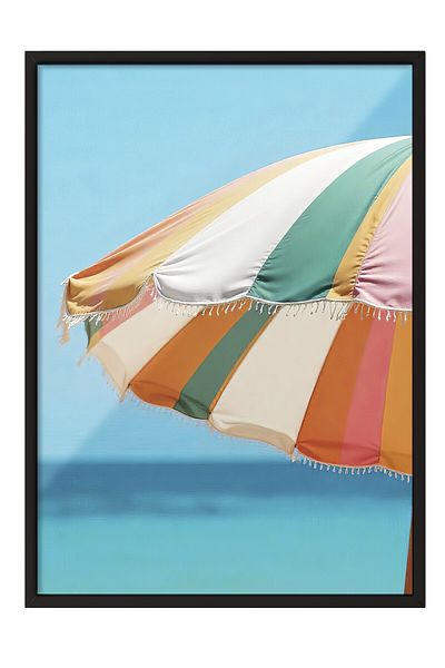 Postifull Black Framed Poster, Umbrella, Photo, Colorful Color Poster, Summer Selection 2025, No:109611