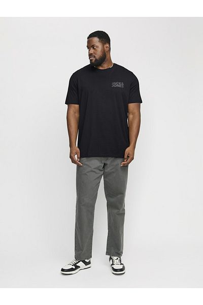 Jack & Jones Ανδρικό μπλουζάκι με λογότυπο Black2 Jjecorp Ss με λαιμόκοψη Noos Pls Plus Size T-shirt 12158505-Blacksmal