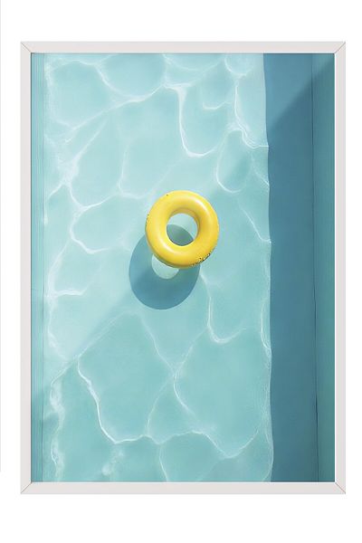 Postifull White Framed Poster, Sea Ring, Photo, Blue Color Poster, 2025 Summer Selection, No:109661