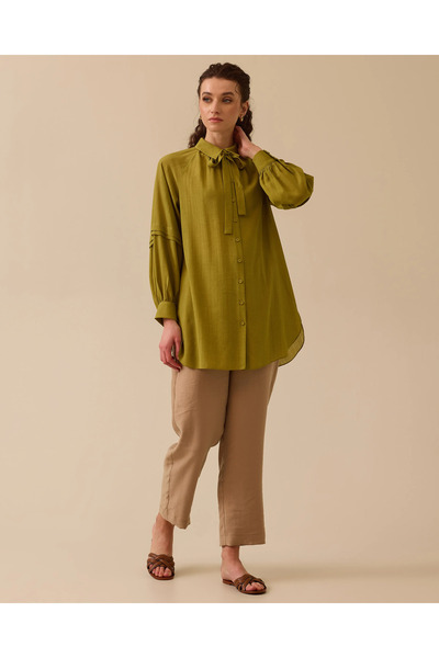 SCL Bağlama Yakalı Uzun Kollu Gömlek