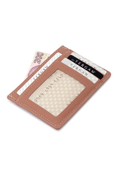 Tergan Powder Leather Unisex Credit Card Holder - S1Kk00001676-I0U