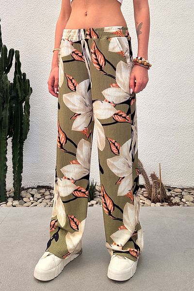 New Now PANTALON PALAZZO CU MODEL DE FOI CU ELASTIC LA TALE