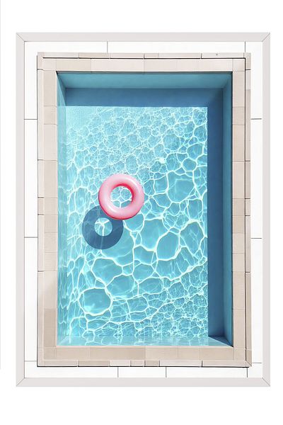 Postifull White Framed Poster, Sea Ring, Photo, Blue Color Poster, 2025 Summer Selection, No:109588